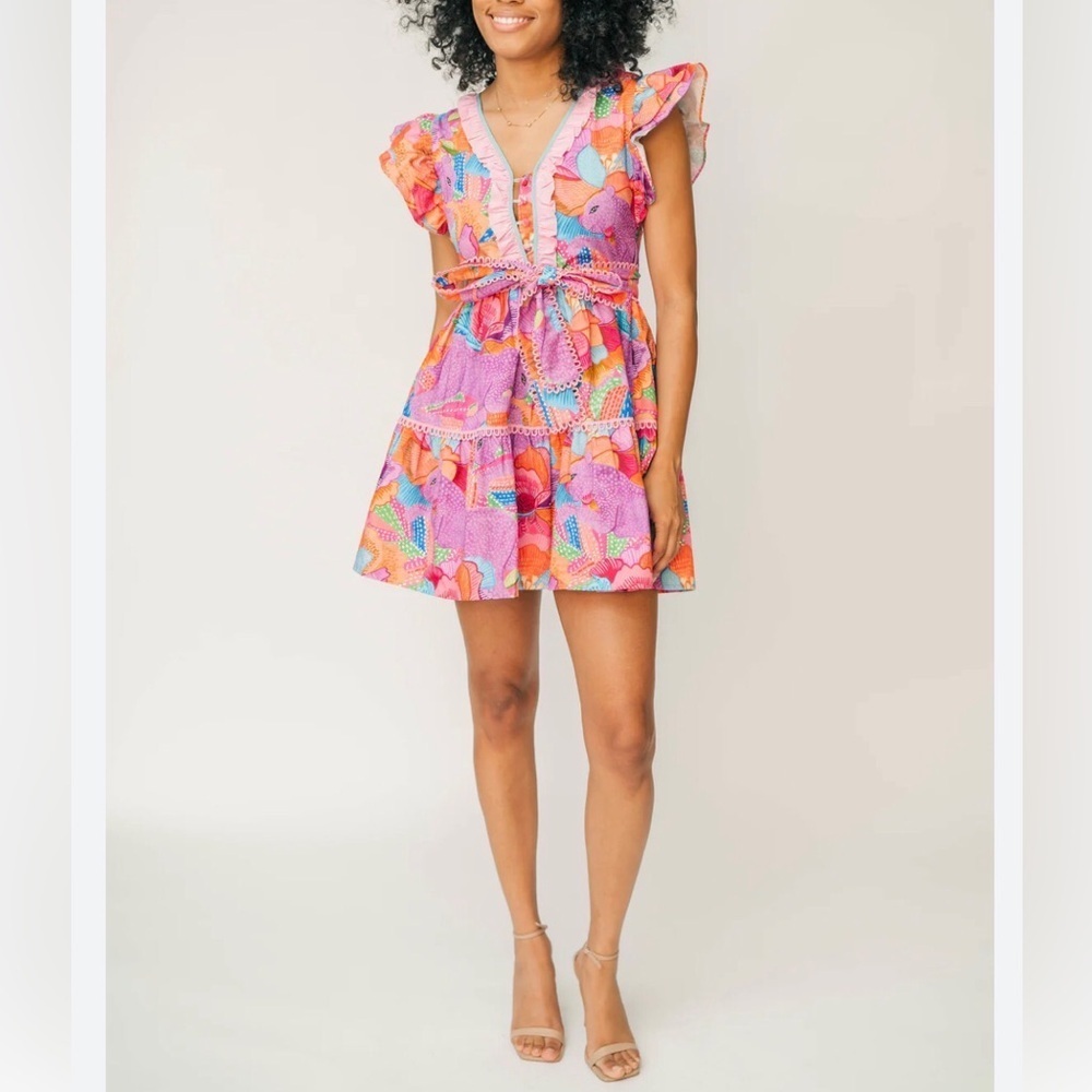 NWOT Marie by Victoria Dunn Multicolored Floral Soleil Allura Dress Size 3XL - Picture 2 of 14